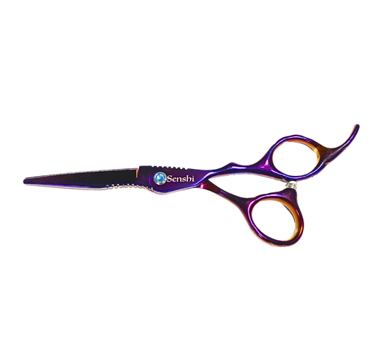 Purple Grooved Professional Hair Shear 6 Inches