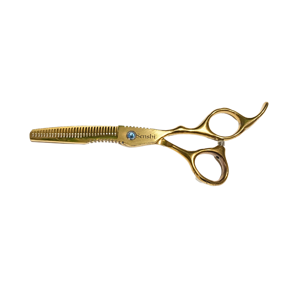 Gold Grooved Professional Thinning Hair Shear 6 Inches