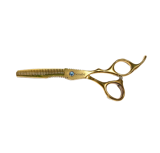 Gold Grooved Professional Thinning Hair Shear 6 Inches