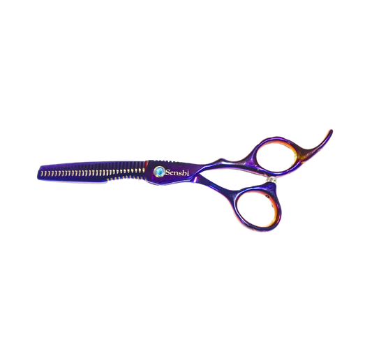 Purple Grooved Professional Thinning Hair Shear 6 Inches