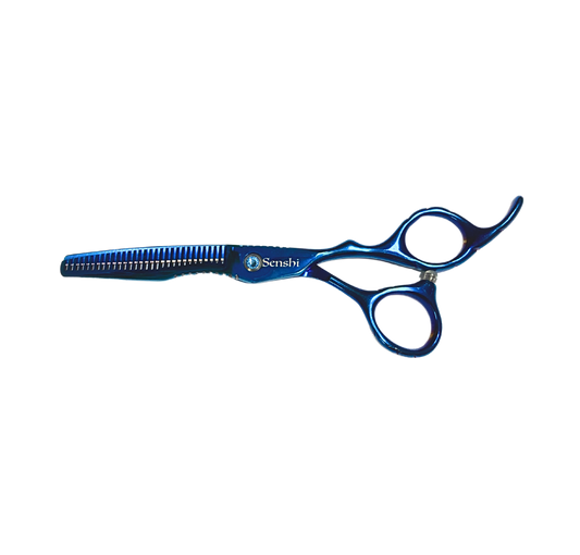 Blue Grooved Professional Thinning Hair Shear 6 Inches