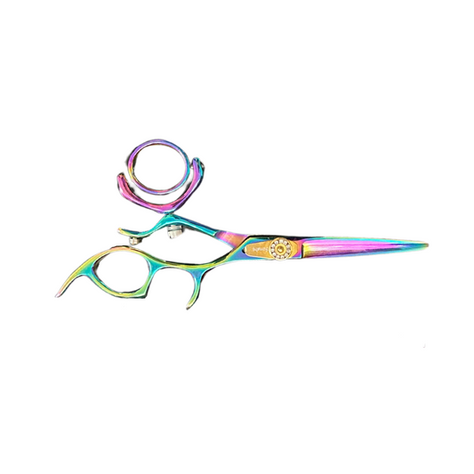 Rainbow Swivel Professional Straight Hair Shear 6 Inches Left Handed